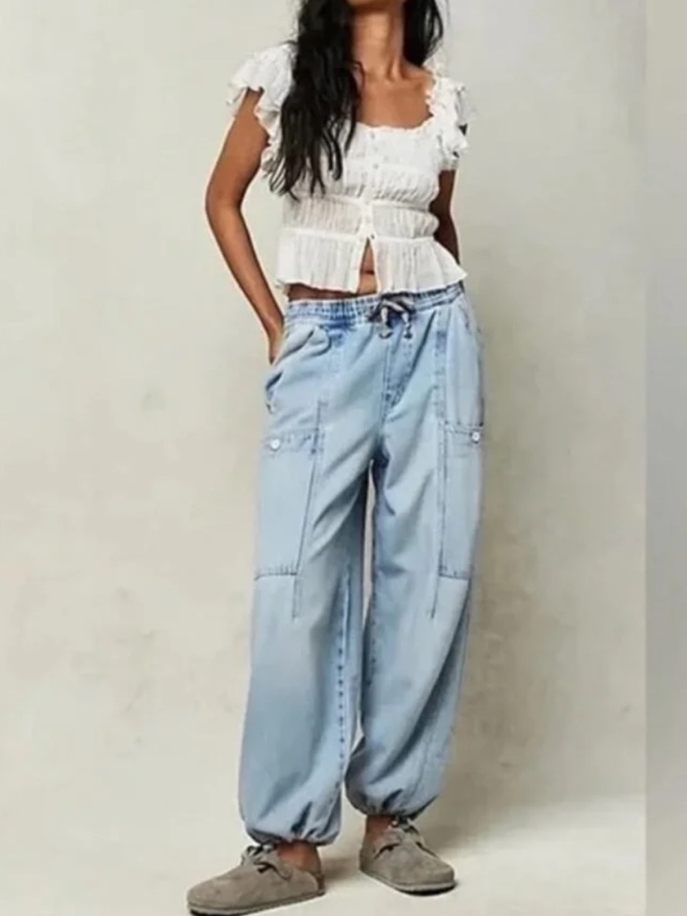 Free People Baggy Balloon Joggers Jeans NWOT